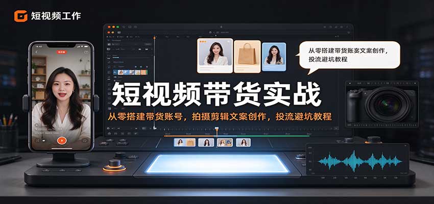 短视频带货实战:从零搭建带货账号,拍摄剪辑文案创作,投流避坑教程-悟空知识星球