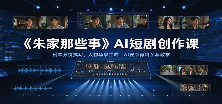 《朱家那些事》AI短剧创作课:剧本分镜撰写,人物场景生成,AI视频剪辑全套教学-悟空知识星球
