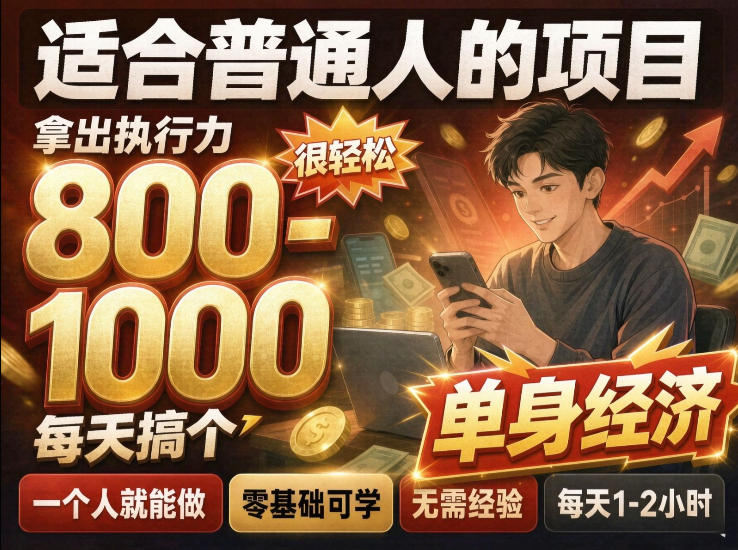 单身交友社群,普通人拿出执行力一个人每天搞个800-1k很轻松,普通人随时入局,无需经验【揭秘】-悟空知识星球