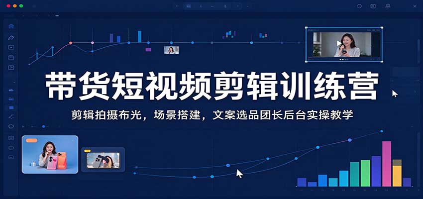 带货短视频剪辑训练营:剪辑拍摄布光,场景搭建,文案选品团长后台实操教学-悟空知识星球