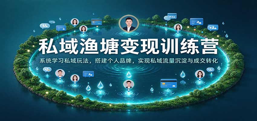 私域渔塘变现训练营:系统学习私域玩法,搭建个人品牌,实现私域流量沉淀与成交转化-悟空知识星球