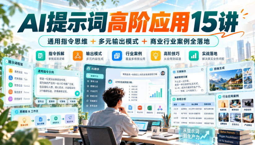 AI提示词高阶应用15讲｜通用指令思维+多元输出模式+商业行业案例全落地-悟空知识星球