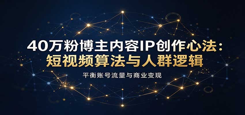 40万粉博主内容IP创作心法：短视频算法与人群逻辑，平衡账号流量与商业变现-悟空知识星球