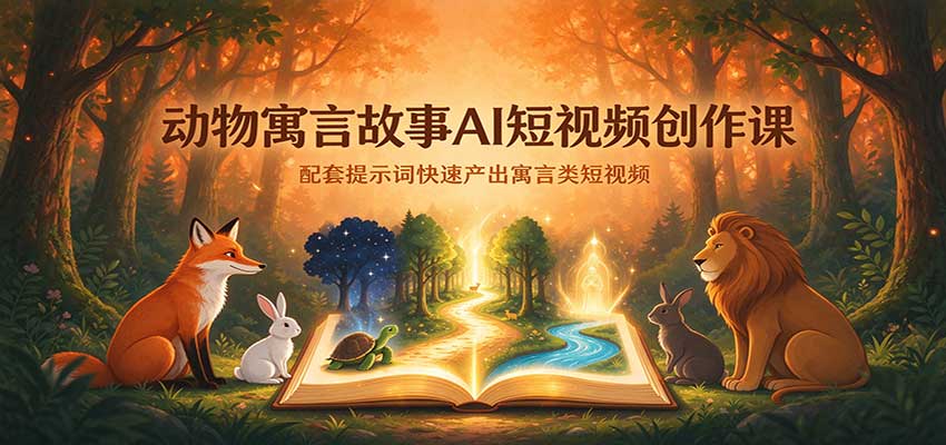 动物寓言故事AI短视频创作课:配套提示词快速产出寓言类短视频-悟空知识星球
