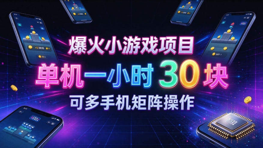 爆火小游戏撸金项目,实测单机一小时30+,可多手机矩阵操作,新手看完一遍就能上手【揭秘】-悟空知识星球