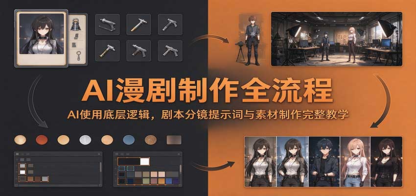 AI漫剧制作全流程:AI使用底层逻辑,剧本分镜提示词与素材制作完整教学-悟空知识星球