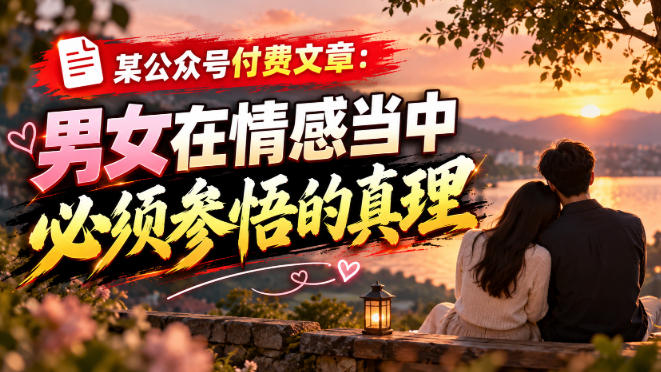 某公众号付费文章:男女在情感当中必须参悟的真理-悟空知识星球