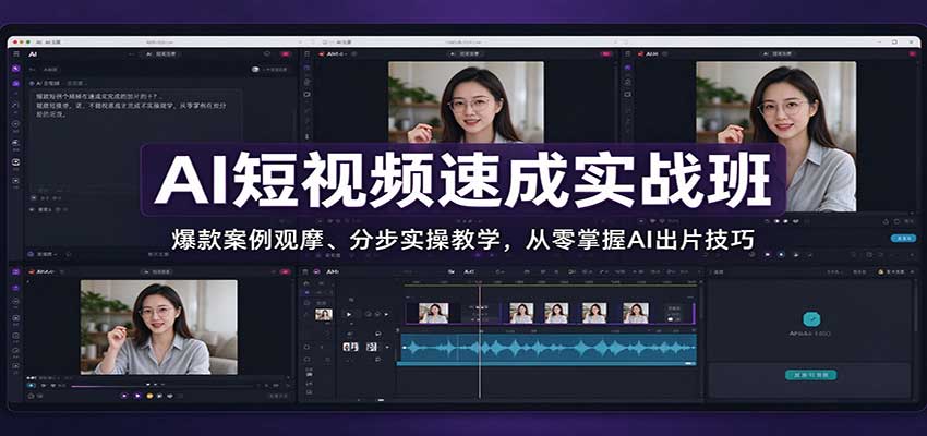 AI短视频速成实战班:爆款案例观摩、分步实操教学,从零掌握AI出片技巧-悟空知识星球